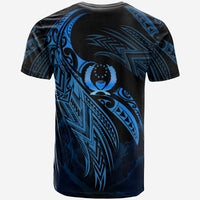 Pohnpei Polynesian Custom T Shirt Legend Blue Version - Polynesian Pride