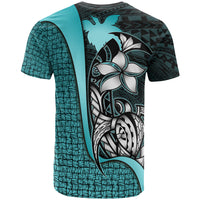 Papua New Guinea Polynesian T Shirt Turquoise Turtle with Hook - Polynesian Pride