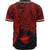 Marshall Islands Polynesian Baseball Shirt - Tribal Wave Tattoo Red - Polynesian Pride