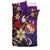 Tonga Polynesian Bedding Set - Tribal Flower With Special Turtles Purple Color - Polynesian Pride