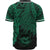 Hawaii Polynesian Custom Personalised Baseball Shirt - Tribal Wave Tattoo Green - Polynesian Pride