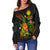 Marshall Islands Polynesian Women's Off Shoulder Sweater - Legend of Marshall Islands (Reggae) - Polynesian Pride