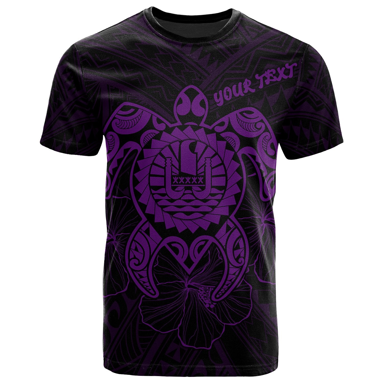 Tahiti Polynesian Custom T Shirt Vintage Polynesian Turtle (Purple) Unisex Purple - Polynesian Pride