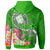 Fiji Hoodie Turtle Plumeria (Green) - Polynesian Pride