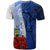 Solomon Islands Polynesian Custom T Shirt Coat of Arm With Hibiscus Blue - Polynesian Pride