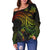 Polynesian Custom Personalised Women's Off Shoulder Sweater - Reggae Turtle - Polynesian Pride