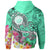 Hawaii Polynesian Hoodie Hawaii Seal With Turtle Plumeria (Turquoise) - Polynesian Pride