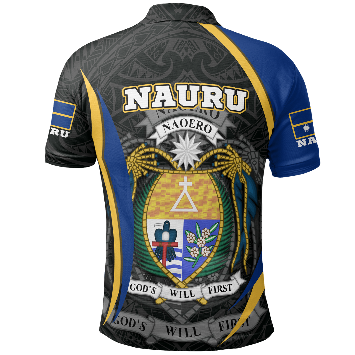 Nauru Polo Shirt Nauru Flag Coat Of Arms (Original) - Polynesian Pride
