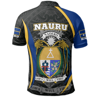 Nauru Polo Shirt Nauru Flag Coat Of Arms (Original) - Polynesian Pride