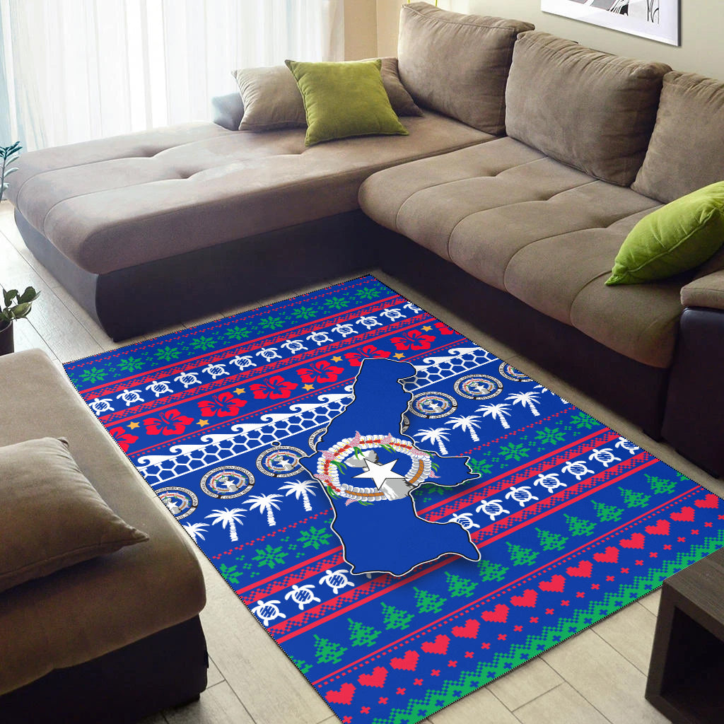 Northern Mariana Islands Christmas Area Rug - Ugly Christmas - LT12 - Polynesian Pride