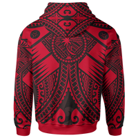 Chuuk Hoodie Red Seal with Polynesian Tattoo - Polynesian Pride