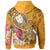 Fiji Hoodie Turtle Plumeria (Gold) - Polynesian Pride