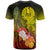 Tahiti Custom T Shirt Humpback Whale with Tropical Flowers (Yellow) - Polynesian Pride