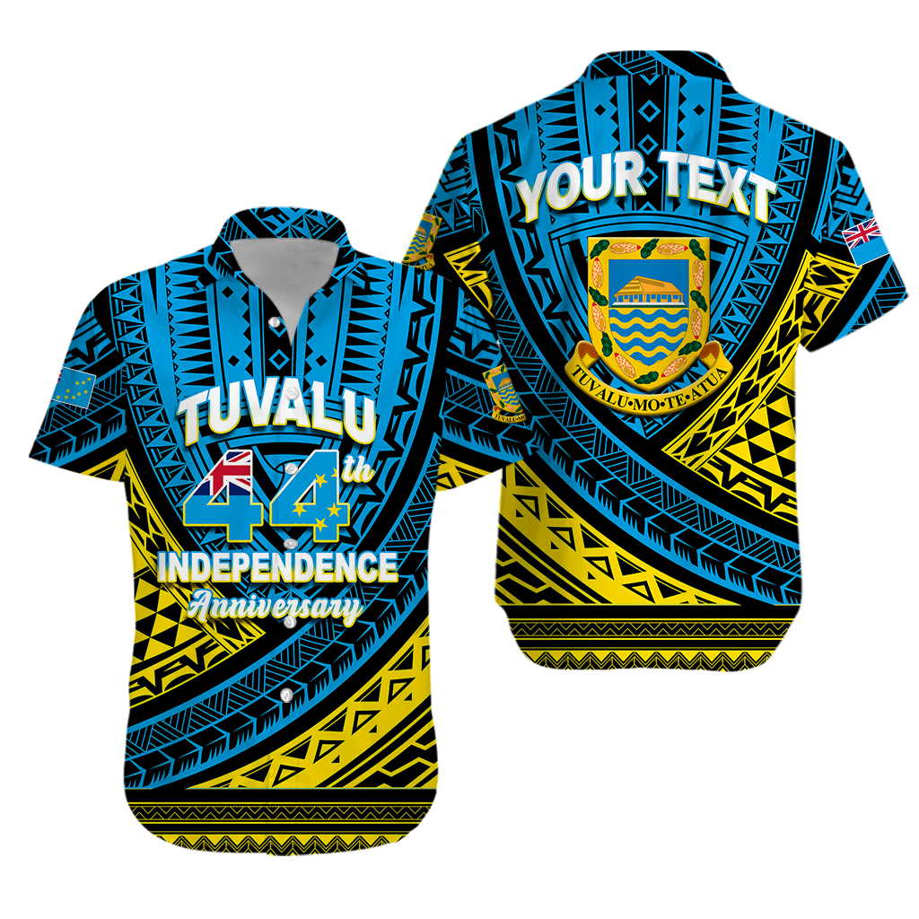 Custom Tuvalu Matching Dress and Hawaiian Shirt 44th Independence Anniversary Tribal Pattern LT12 - Polynesian Pride