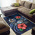 Vanuatu Polynesian Area Rug - Blue Turtle Hibiscus - Polynesian Pride