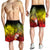 Tahiti Custom Personalised Men's Shorts - Humpback Whale with Tropical Flowers (Yellow) - Polynesian Pride