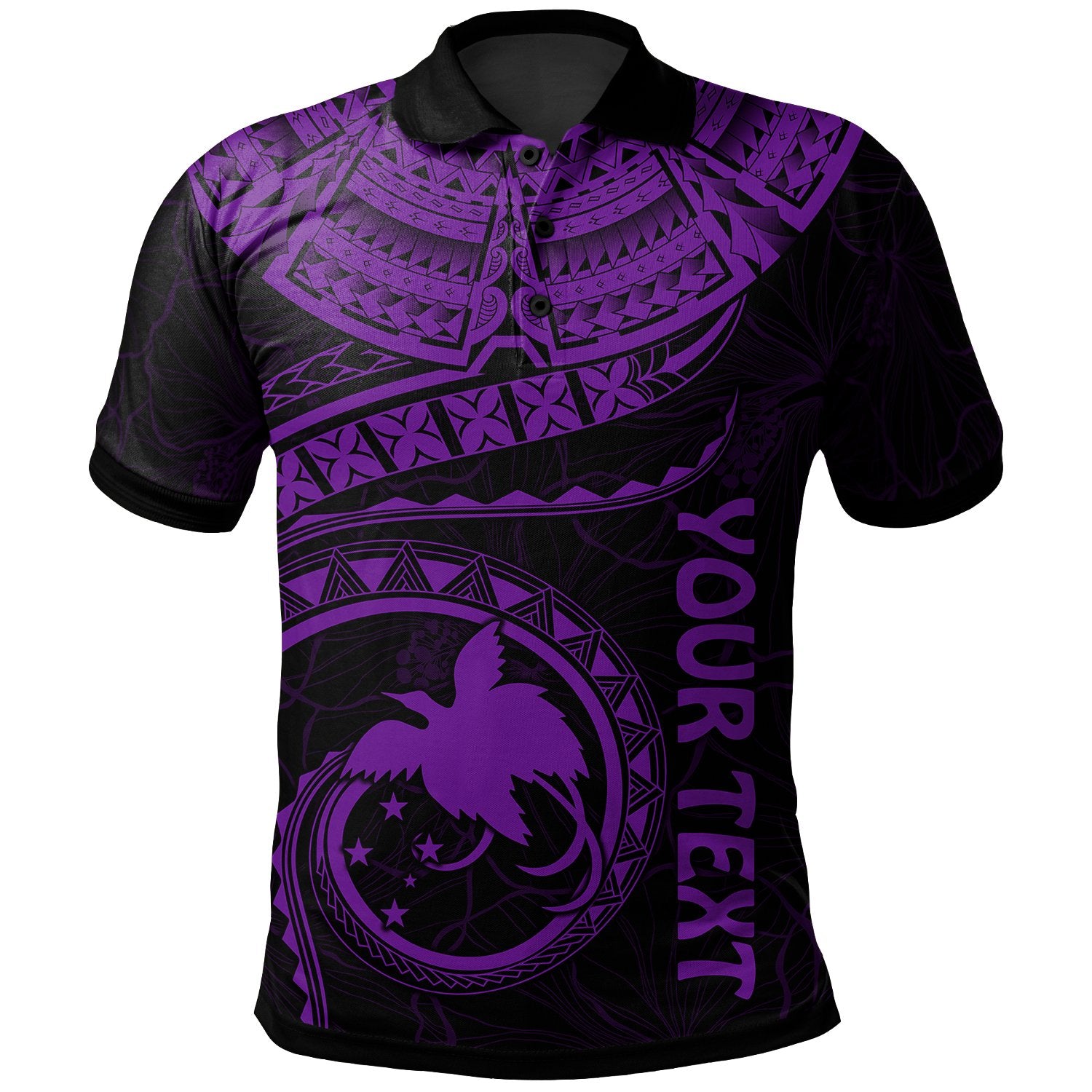 Papua New Guinea Polynesian Custom Polo Shirt Papua New Guinea Waves (Purple) Unisex Purple - Polynesian Pride