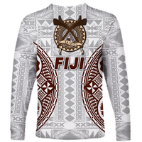 Fiji Kaiviti Tapa Pattern Long Sleeve Shirt - LT12 - Polynesian Pride