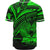 Papua New Guinea Baseball Shirt - Green Color Cross Style - Polynesian Pride