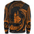 New Caledonia Polynesian Custom Personalised Sweater - Orange Tribal Wave - Polynesian Pride