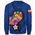 Tonga Polynesian Sweater - Floral With Seal Blue - Polynesian Pride