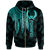 Pohnpei Zip up Hoodie Polynesian Wings (Turquoise) Unisex Turquoise - Polynesian Pride