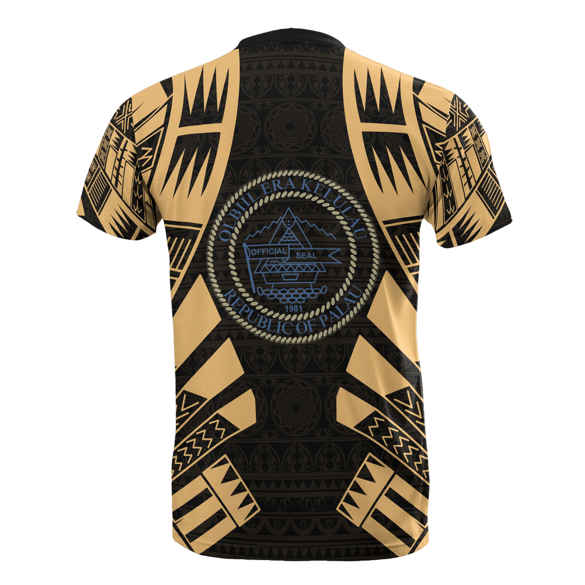 Palau T Shirt Palau Seeal Polynesian Tattoo Gold Style - Polynesian Pride