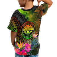 Federated States of Micronesia Polynesian Custom T Shirt Hibiscus and Banana Leaves - Polynesian Pride