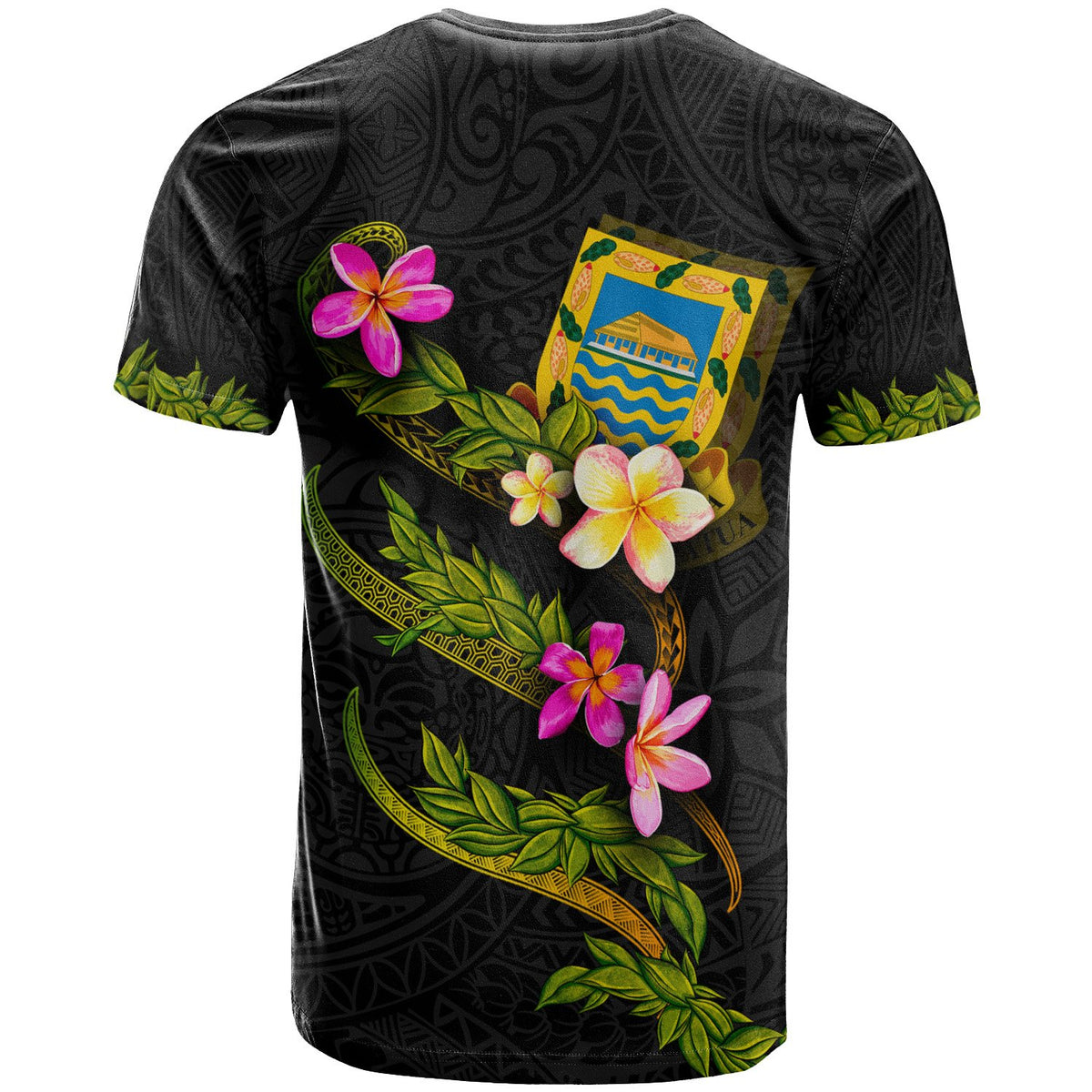 Tuvalu Polynesian Custom T Shirt Plumeria Tribal - Polynesian Pride