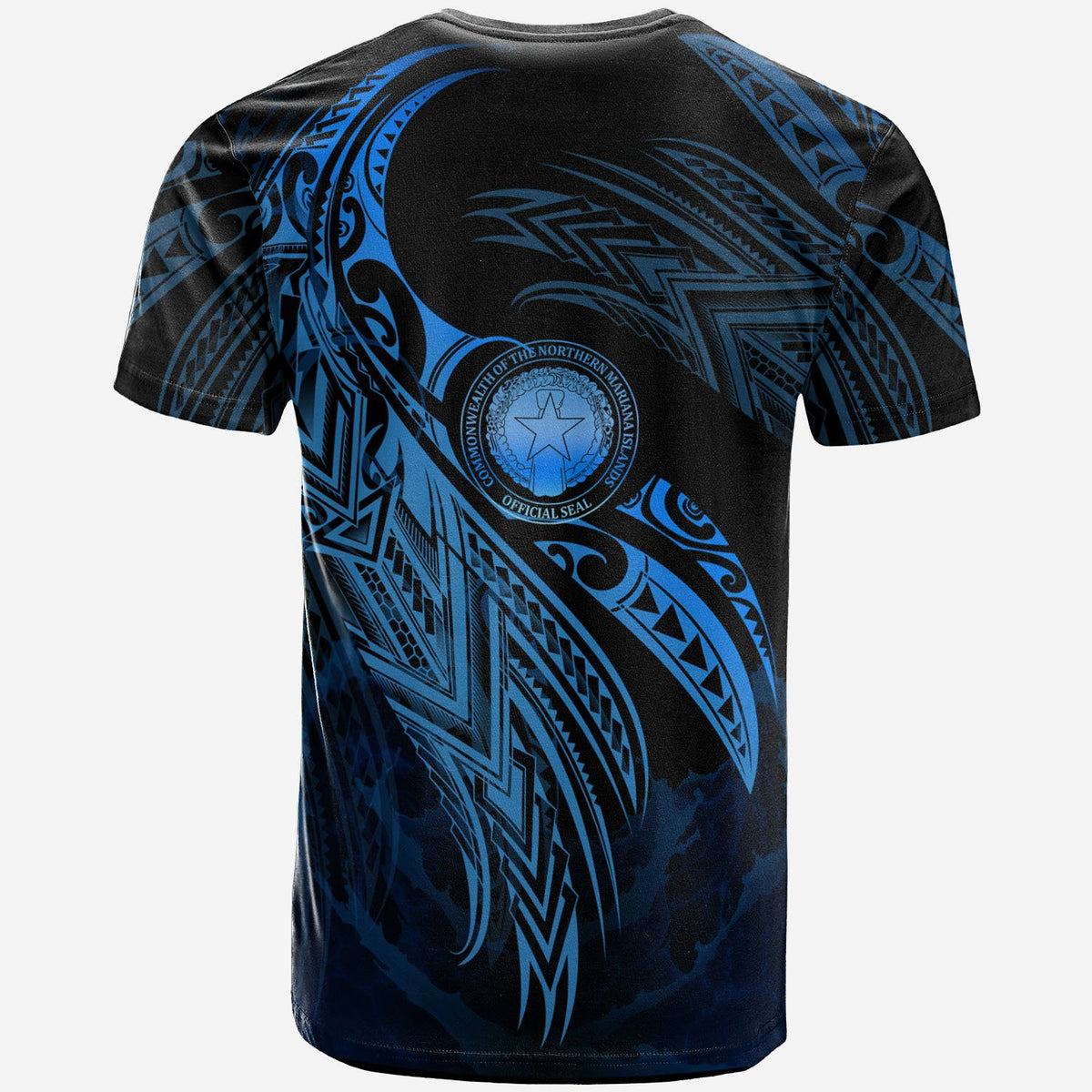 Northern Mariana Islands Polynesian Custom T Shirt Legend Blue Version - Polynesian Pride
