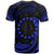 Cook Islands Polynesian Custom T Shirt Blue Tribal Wave - Polynesian Pride