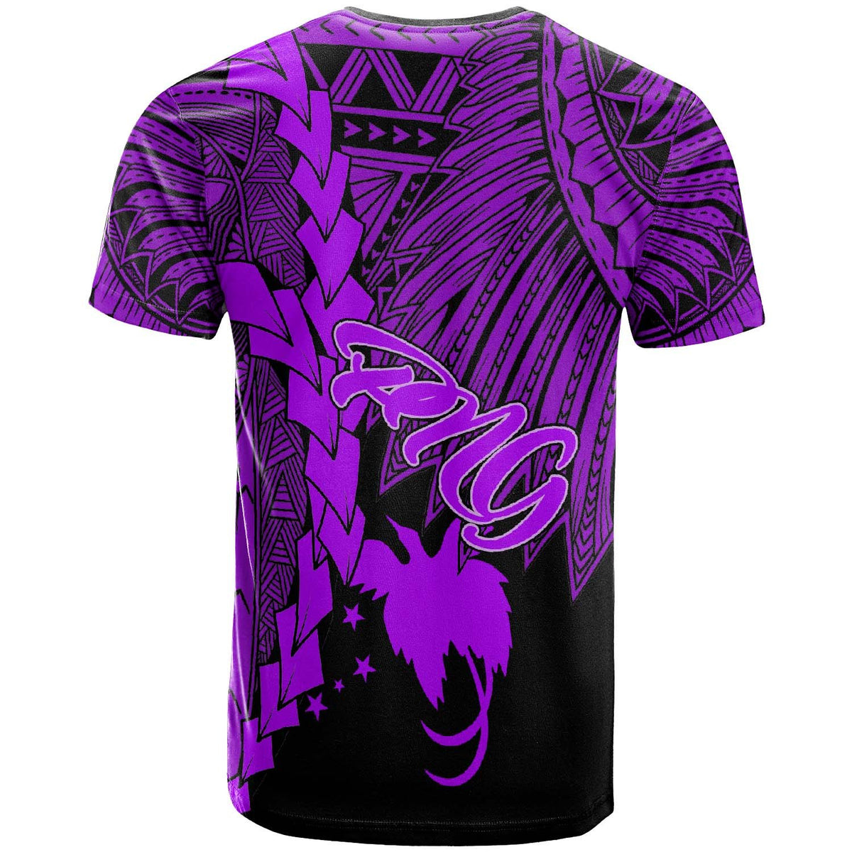 Papua New Guinea Polynesian T Shirt Tribal Wave Tattoo Purple - Polynesian Pride