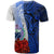 Samoa Polynesian T shirt Coat Of Arm With Hibiscus Blue - Polynesian Pride