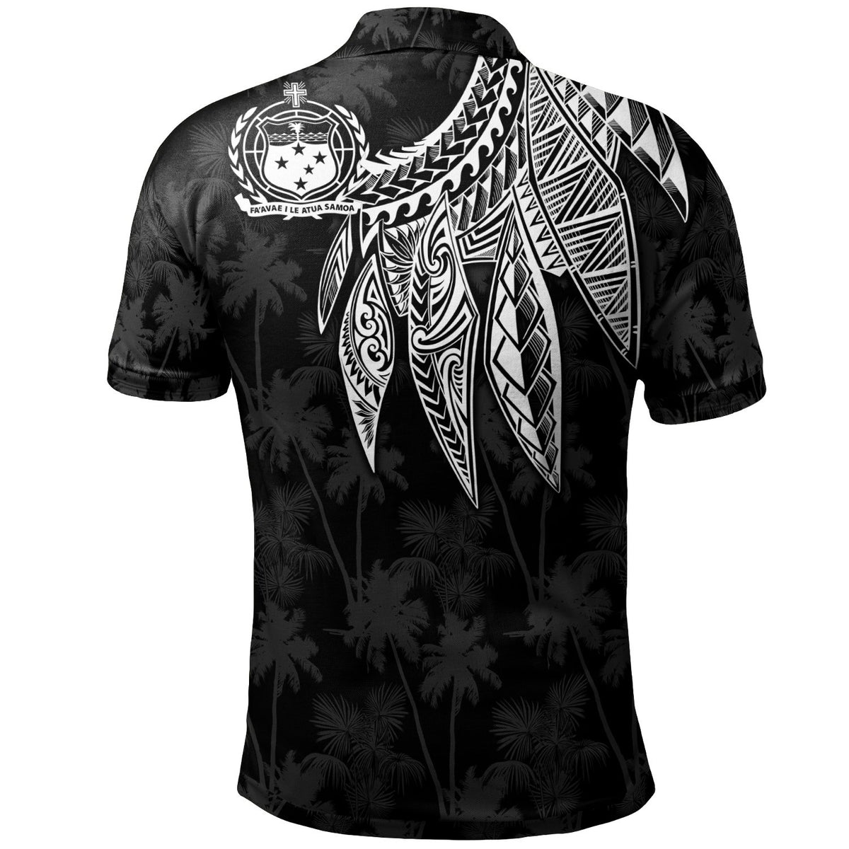 Samoa Polo Shirt Polynesian Wings (White) - Polynesian Pride