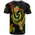 Marshall Islands Custom T Shirt Reggae Plumeria Flowers with Spiral Patterns - Polynesian Pride