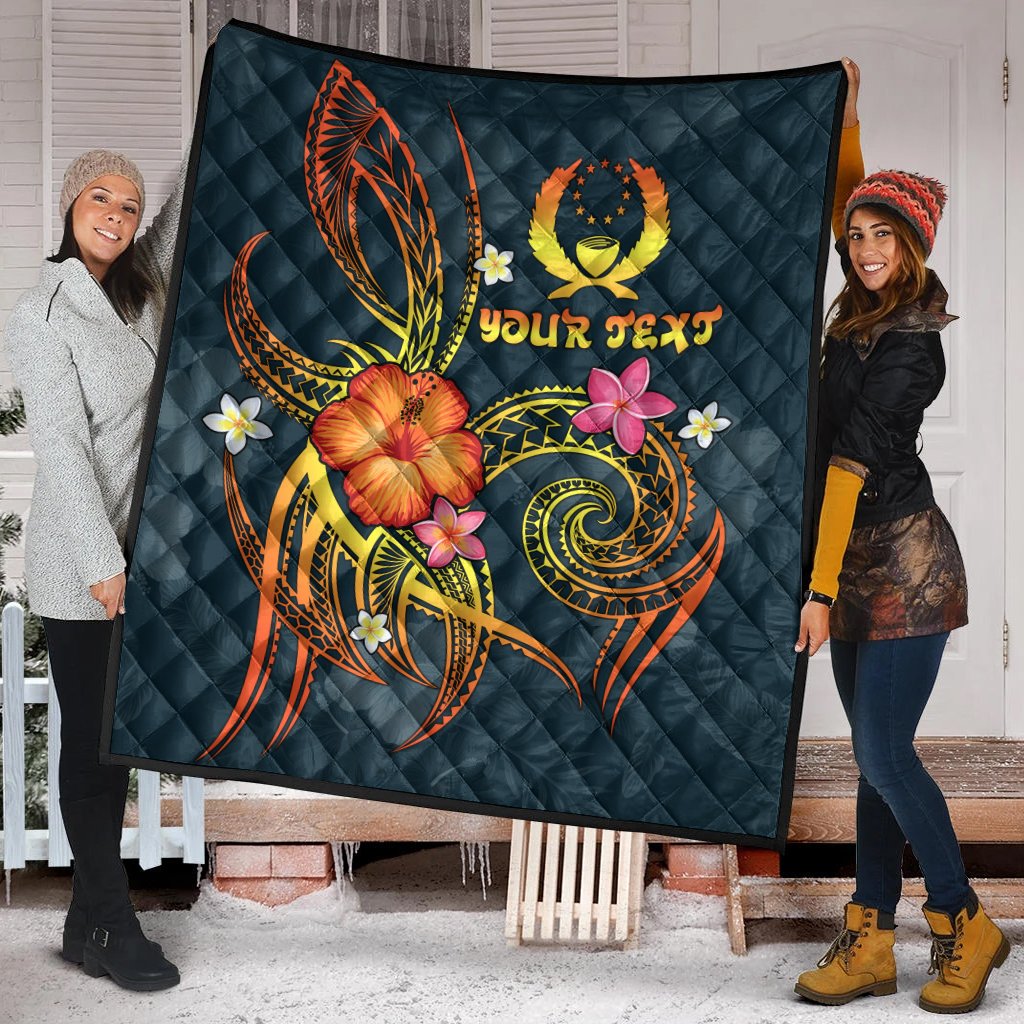 Pohnpei Polynesian Personalised Premium Quilt - Legend of Pohnpei (Blue) - Polynesian Pride