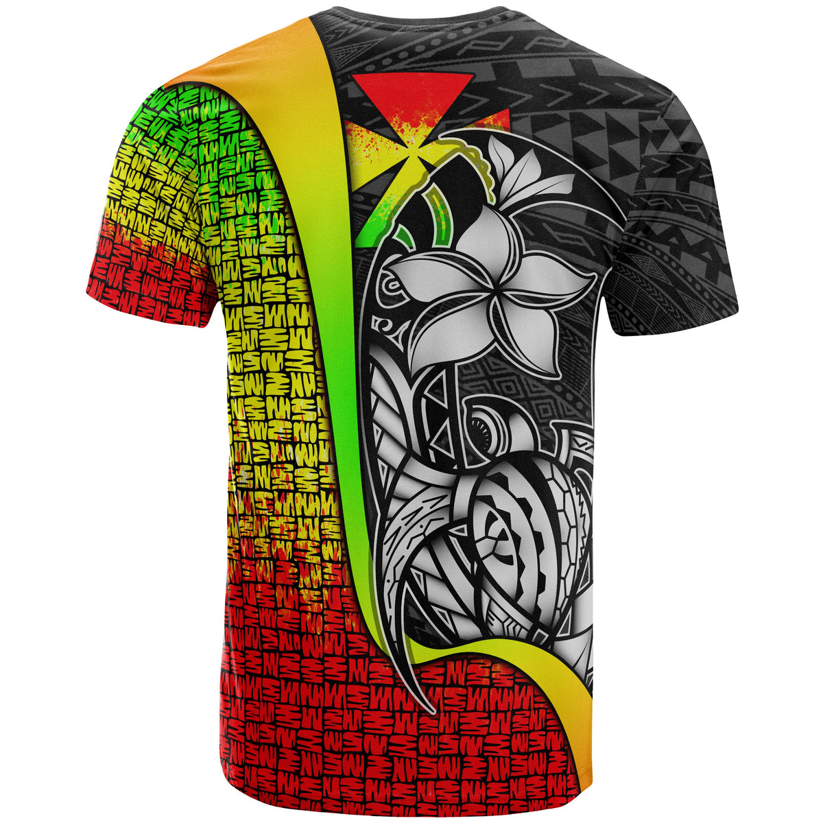 Wallis and Futuna Polynesian Custom T Shirt Reggae Turtle with Hook - Polynesian Pride