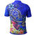 Tahiti Custom Polo Shirt Turtle Plumeria (Blue) - Polynesian Pride