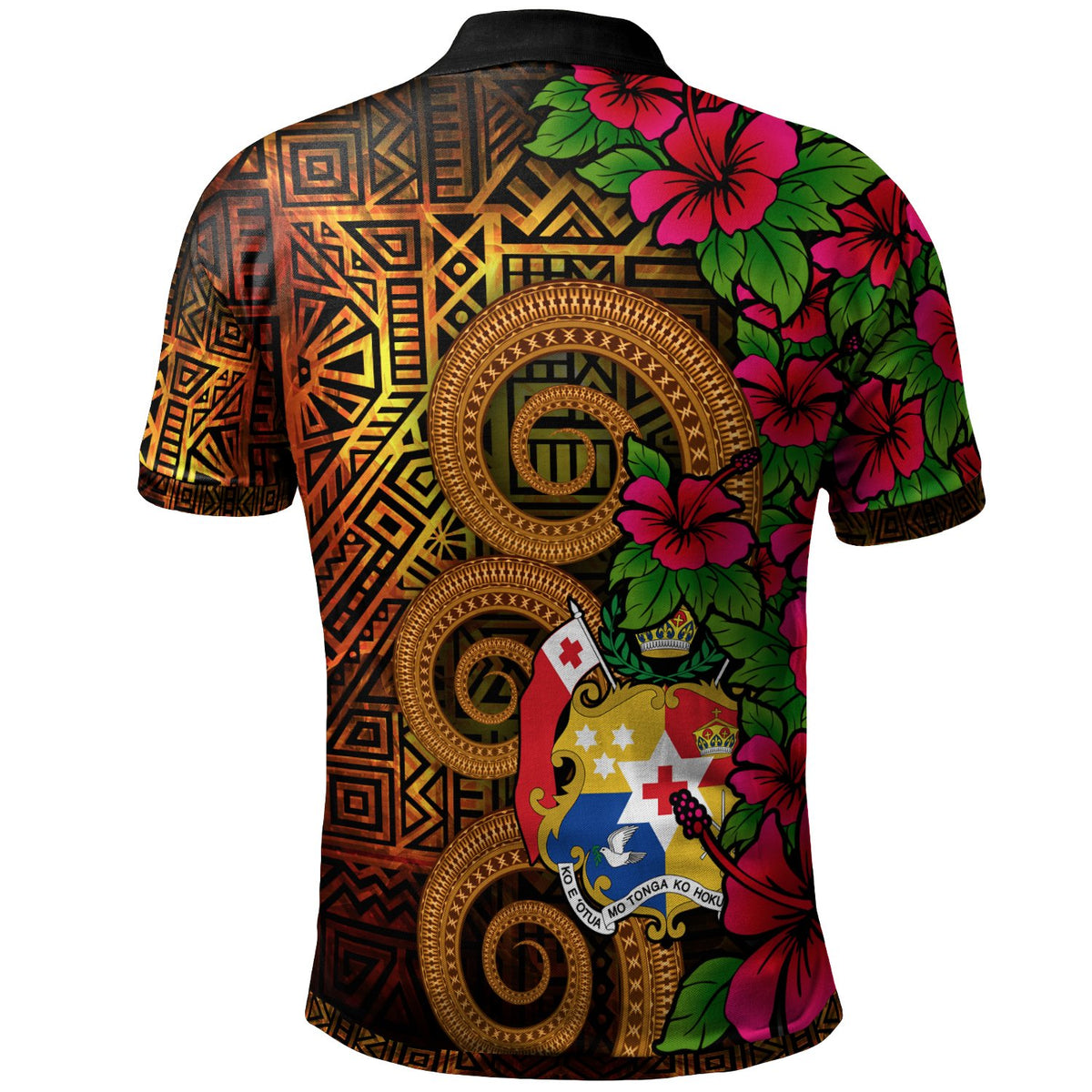 Tonga Polynesian Custom Polo Shirt Hibiscus Vintage - Polynesian Pride