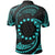 Cook Islands Polynesian Polo Shirt Neon Blue Tribal Wave - Polynesian Pride