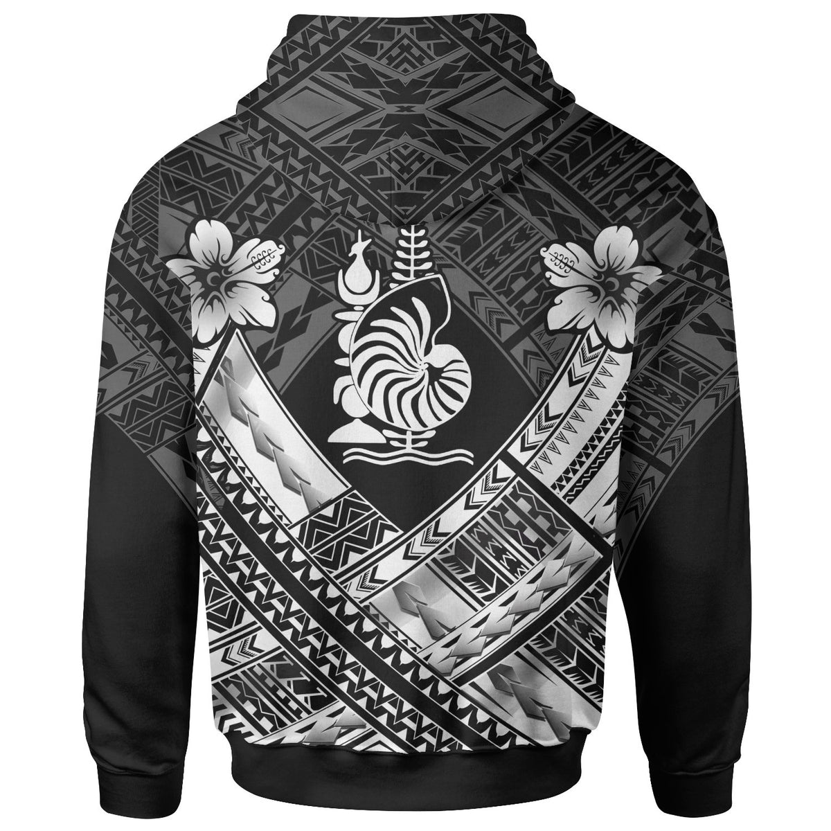 New Caledonia Polynesian Zip up Hoodie New Caledonia White Seal Camisole Hibiscus Style - Polynesian Pride