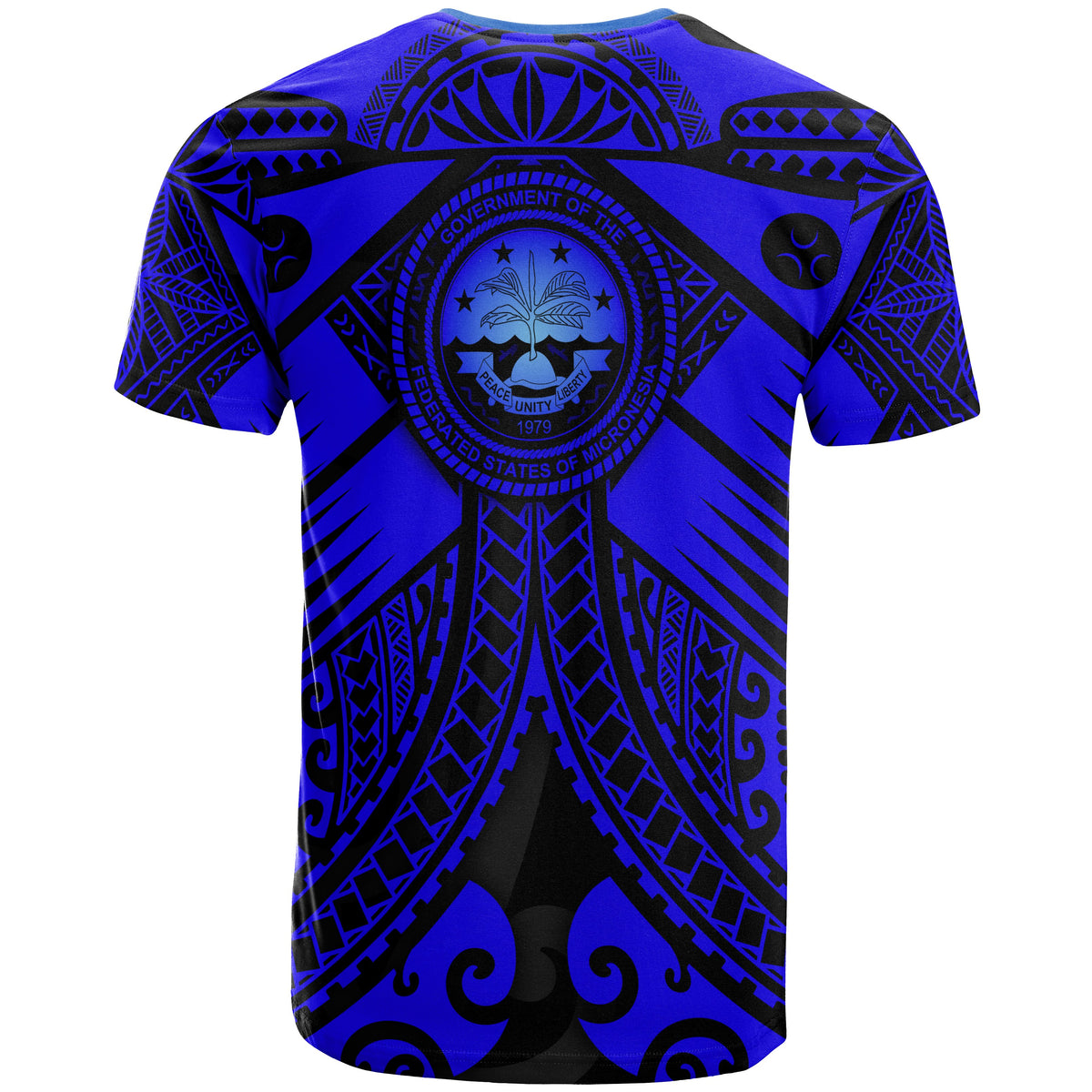 Fsm Custom T Shirt Blue Seal with Polynesian Tattoo - Polynesian Pride