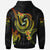 Fiji Custom Zip up Hoodie Reggae Plumeria Flowers with Spiral Patterns - Polynesian Pride