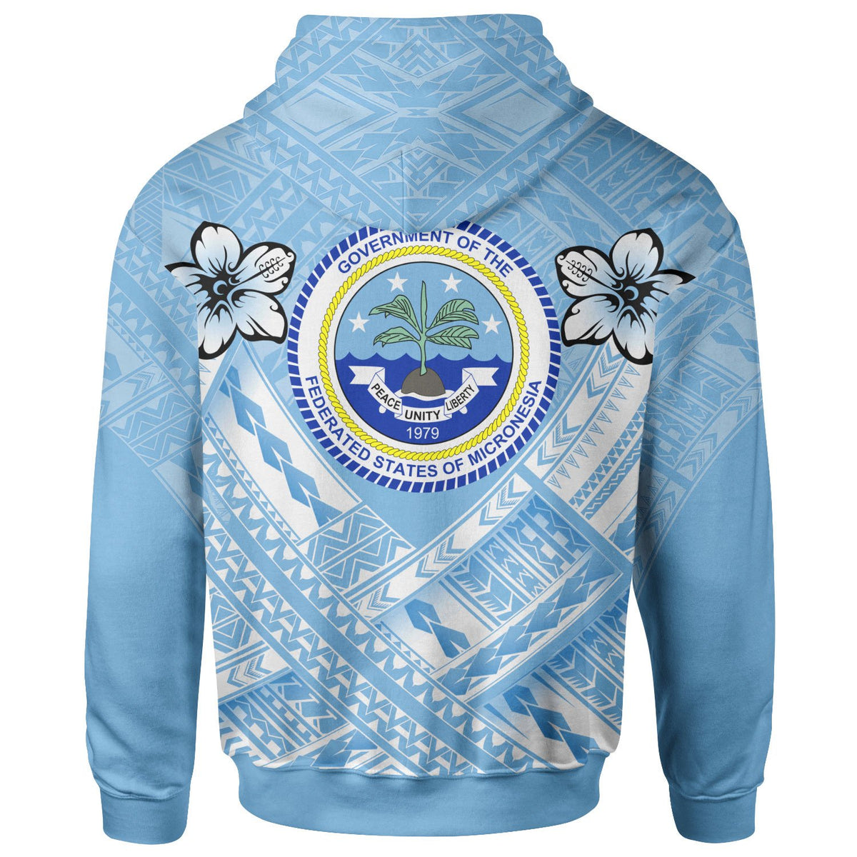 Federated States of Micronesia Polynesian Zip up Hoodie Federated States of Micronesia Flag Camisole Hibiscus Style - Polynesian Pride