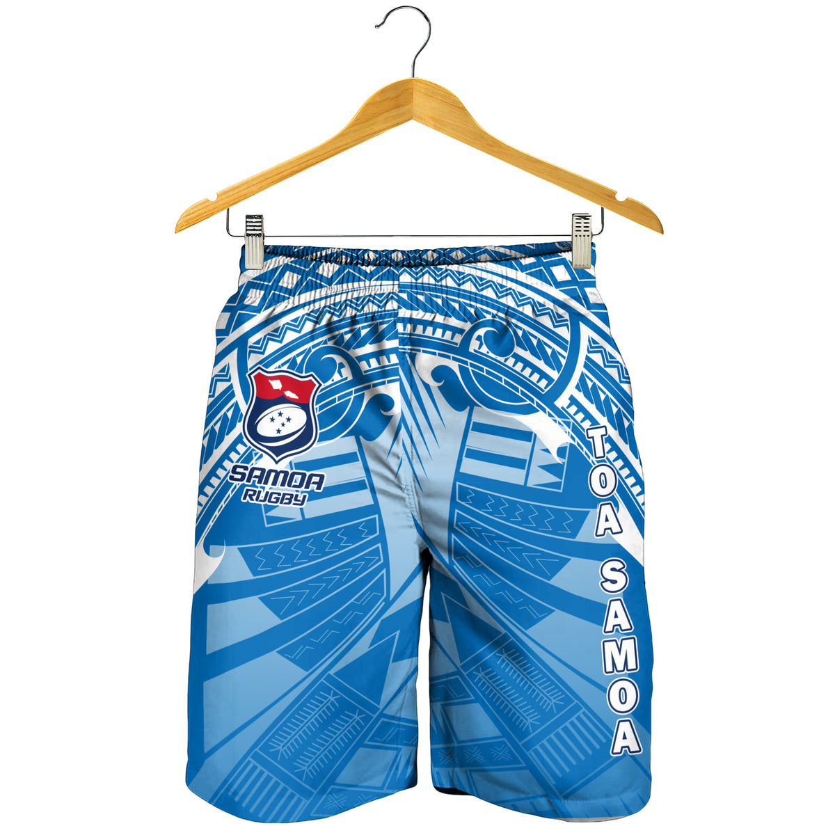 Samoa Rugby Toa Samoa Blue Style Men Short - LT2 - Polynesian Pride