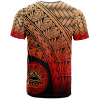 American Samoa Polynesian T Shirt Plumeria Tattoo Tribal - Polynesian Pride
