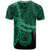 American Samoa Polynesian T Shirt Tribal Wave Tattoo Green - Polynesian Pride