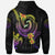 Palau Custom Hoodie Plumeria Flowers with Spiral Patterns - Polynesian Pride