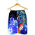 Vanuatu Custom Personalised Men's Shorts - Humpback Whale with Tropical Flowers (Blue) - Polynesian Pride