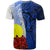 Palau Polynesian T shirt Coat Of Arm With Hibiscus Blue - Polynesian Pride